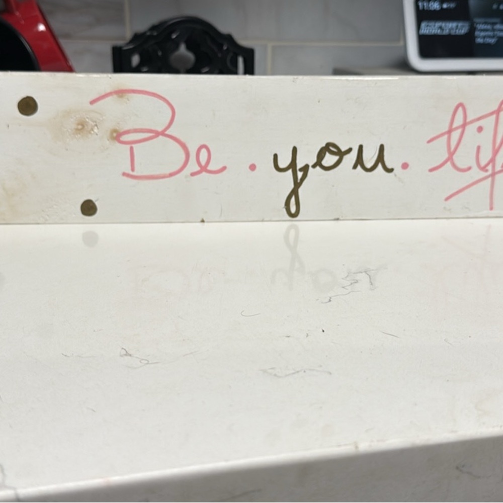 White and Pink Decorative Sign